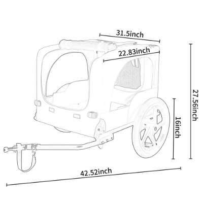 Utdoor Heavy Duty Collapsible Pet Bike Trailer With 16-Inch All Terrain Wheels & Universal Hitch Foldable Dog Cargo Carrier Cart For Bicycles — image 18