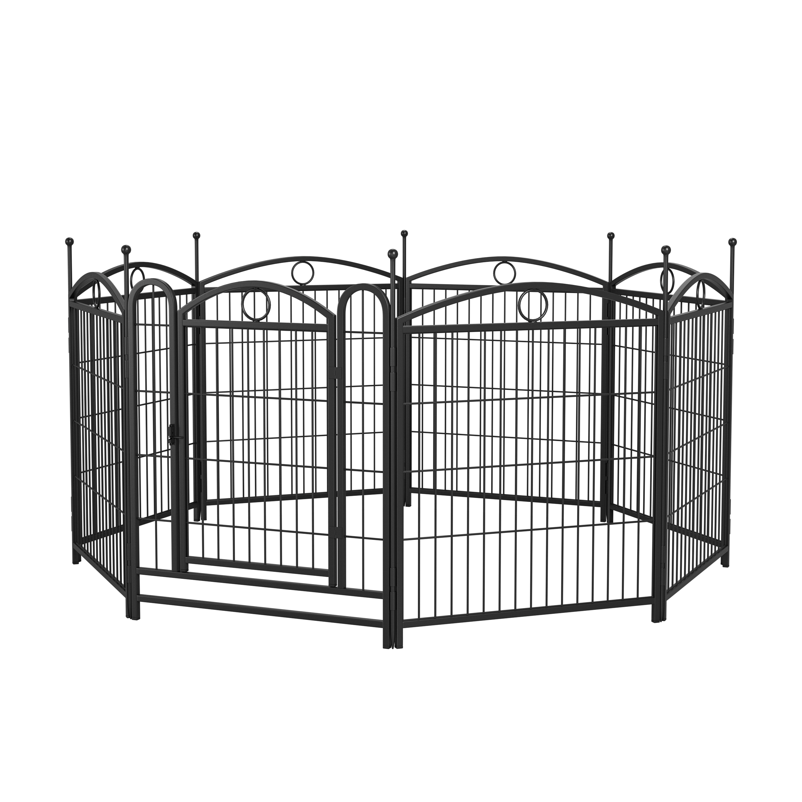 Dog Playpen Indoor 32 inch 8 Panels Metal Dog Pen Pet Dog Fence Outdoor Exercise Pen with Doors, Heavy Duty Dog Fence Puppy Pen for Large Medium Small Dogs Indoor Outdoor Foldable Pet Exercise Pen — image 17