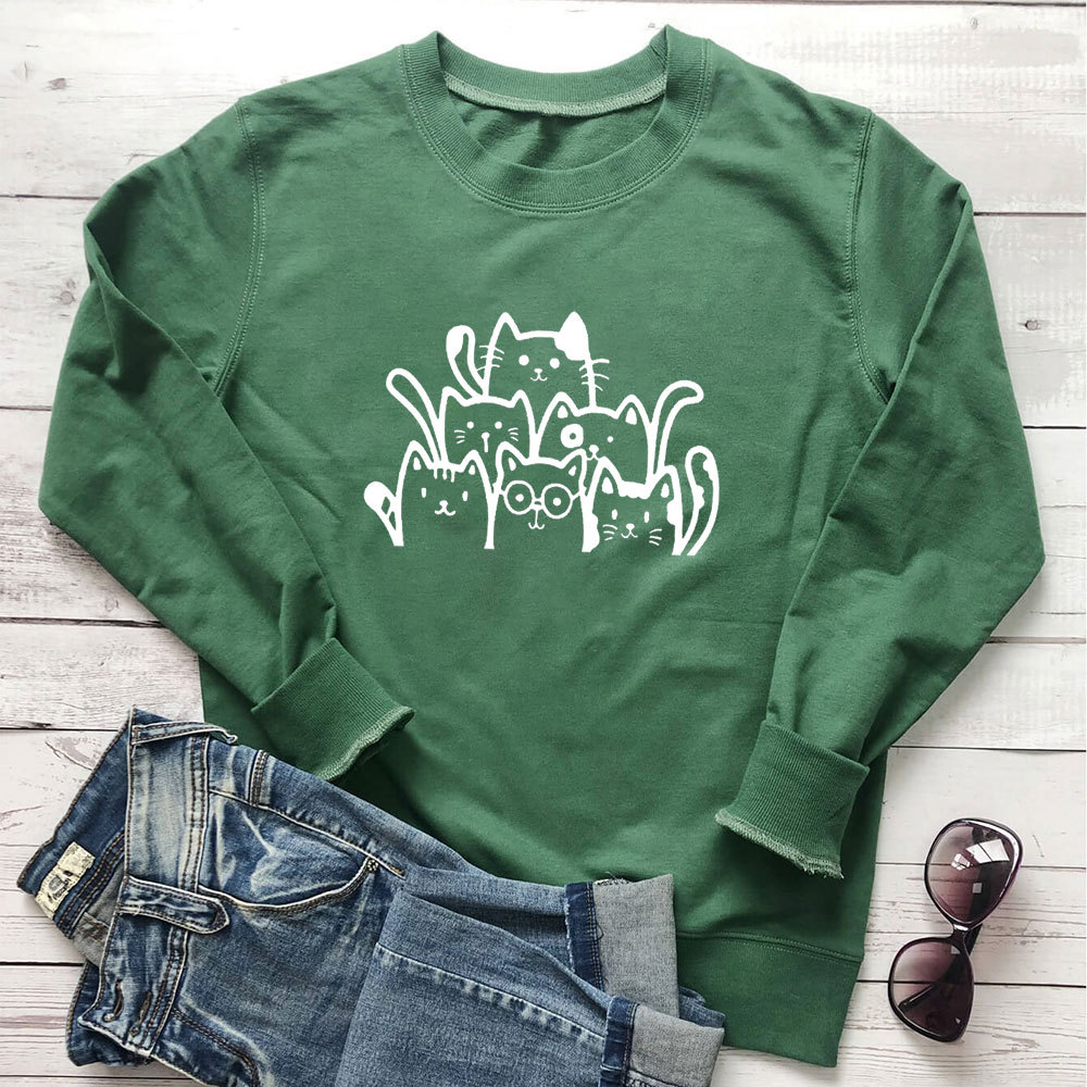 Cartoon Cute Cat Printed Hoodie — image 6