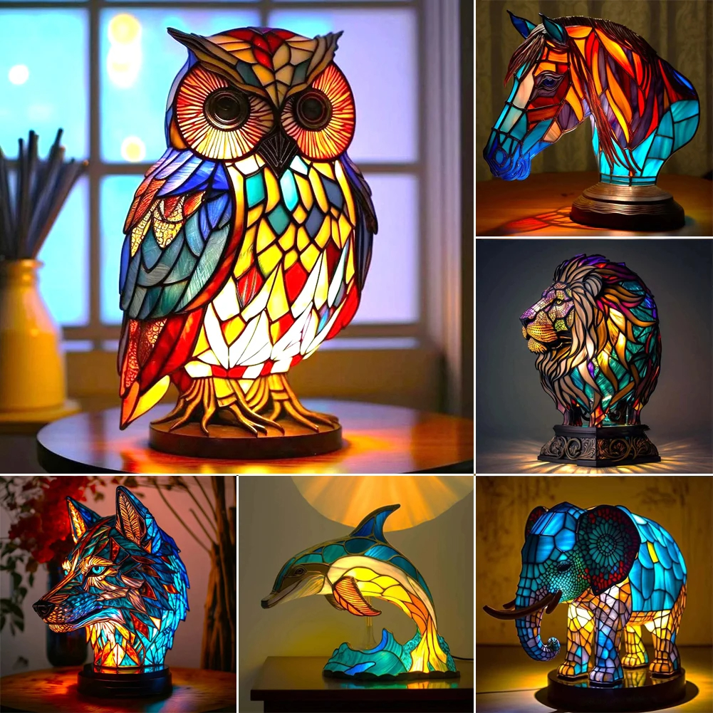 3D Colored Animal Light Desk Lamp Animal Series Decorative Night Light Animal Elephant Owl Cat Vintage Table Lamp Home Decoration — image 34
