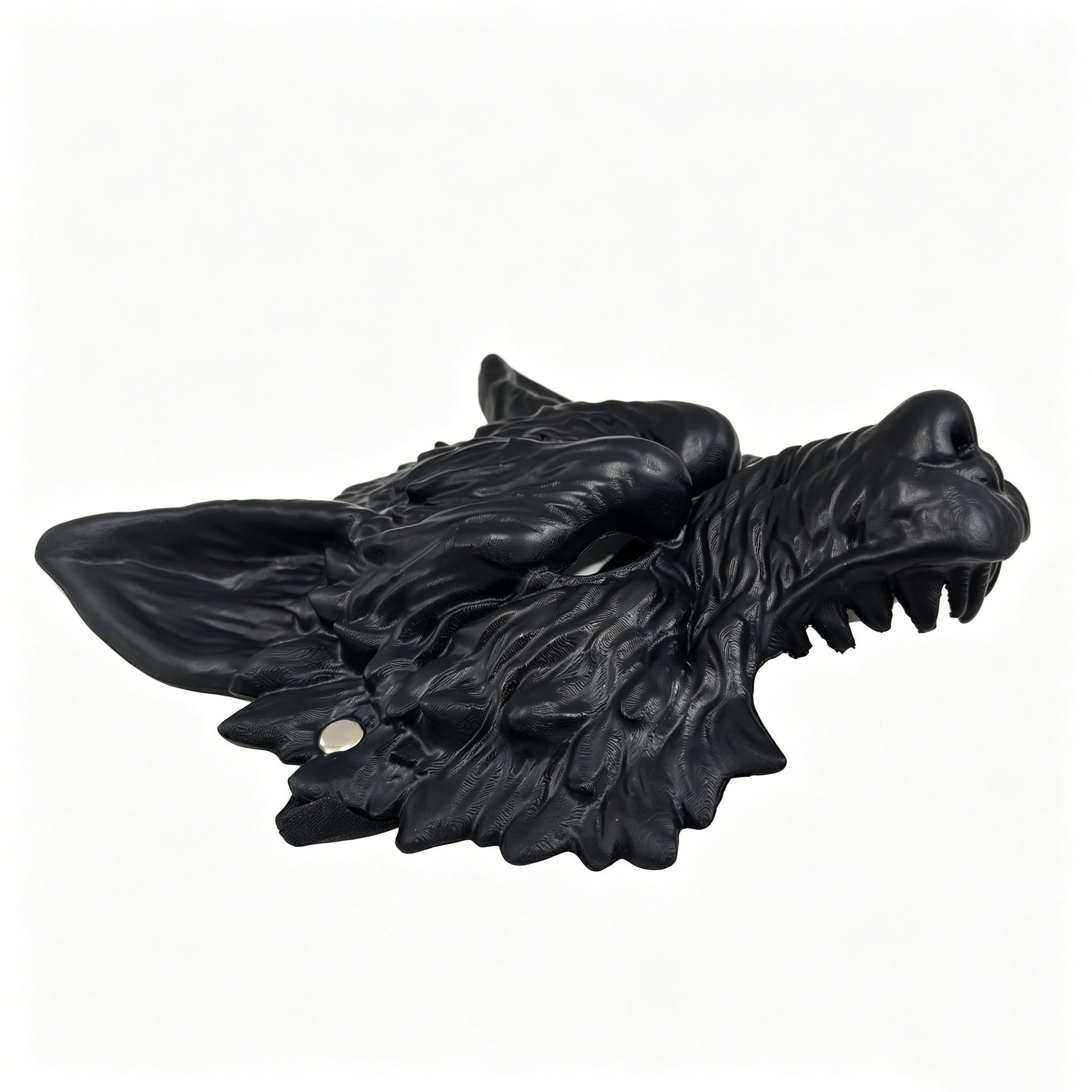 Máscara de Cabeza de Lobo Halloween Oro y Plata Hombre Lobo Cosplay Traje Fiesta Accesorio de Ambiente de Tela — imagen 4