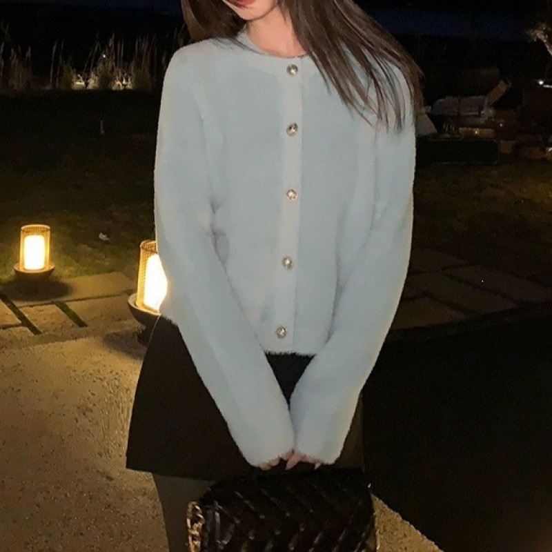 Faux Mink Knit Coat for Women Lazy Style Sweater — image 5