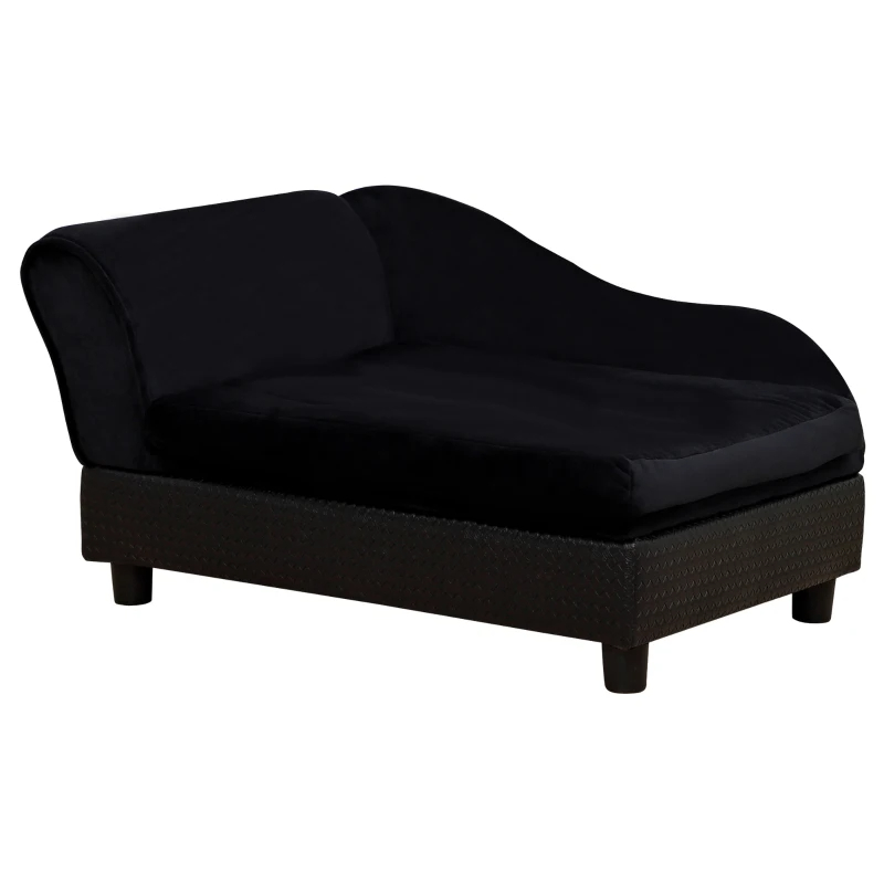 PawHut Pet Sofa Bed Couch With Storage, Pet Sofa For Cats And Small Dogs, Black — imagen 10