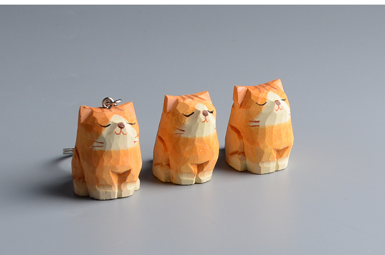 Creative Wooden Cat Trinkets Crafts Handmade Wood Carving — image 26
