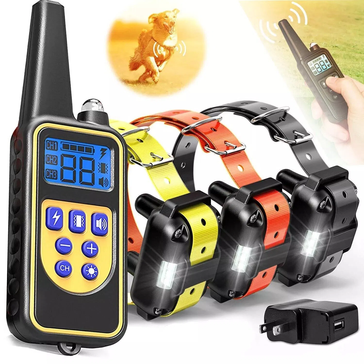 Cinturón de Adiestramiento para Perros con Control Remoto a Batería Recargable - Entrenador de Choque Hidrófugo para Mascotas — imagen 9