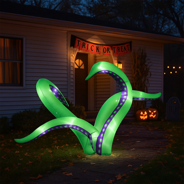 Paquete de 2 Tentáculos de Pulpo Inflables para Decoración Exterior de Halloween, Decoración Colgante Inflable con Luces LED Integradas, Impactante Decoración de Ventanas para Fiestas de Halloween, Patio, Jardín y Césped — imagen 14