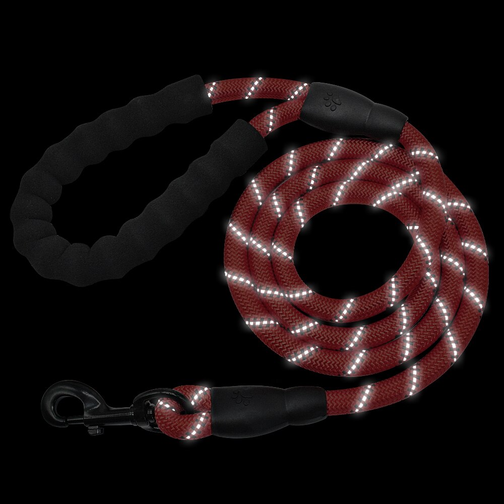 Reflective Dog Pet Leash Rope Nylon Small Dogs Puppy Leashes 150cm Long Heavy Duty Large Dog Lead Red Blue Pink Green Black — image 3
