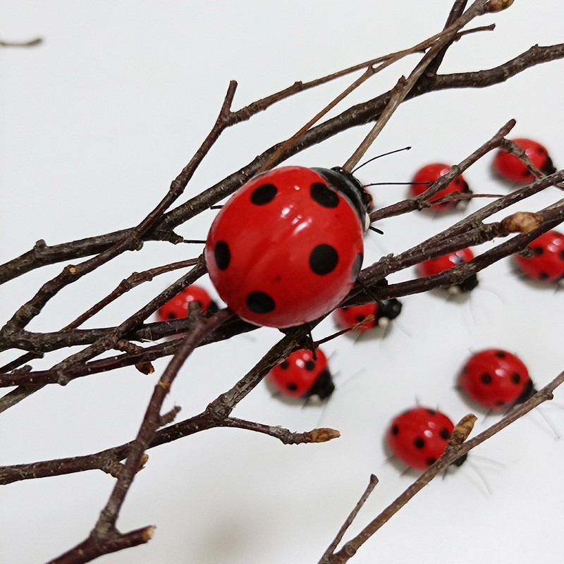 Simulated Bees Decorate Frog Animals Seven Star Ladybird Model Insect Ornaments Farm Shooting Props Diy Creativity