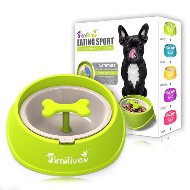 Rotary Anti Choke Pet Feeder dog Slow Eating Drink Bowl Bone Shaped Prevent Gluttony Obesity Anti-skid Pet Supply sport dish — image 8