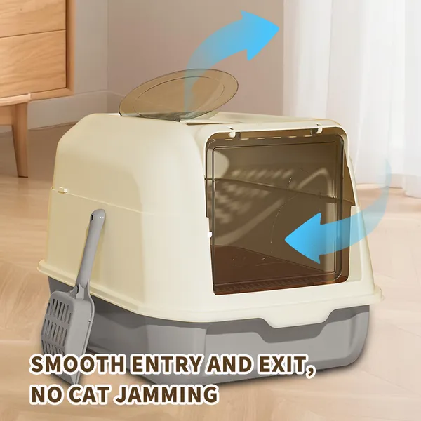 Caja de Arena para Gatos con Dos Puertas, Facilitando el Acceso y Reduciendo la Multitud en el Baño — imagen 6