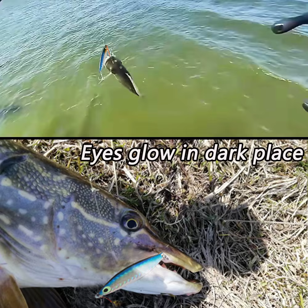 Lureras de Pesca Metálicas Ganchos de Espinela, Cucharas y Plumas con Ojo Luminoso — imagen 5