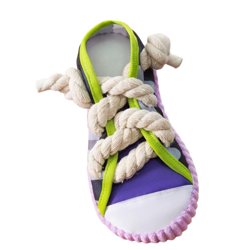 Durable Dog Toy Slippers for Self-Entertainment and Teeth Cleaning with Cotton Rope for Pet Dogs — image 1