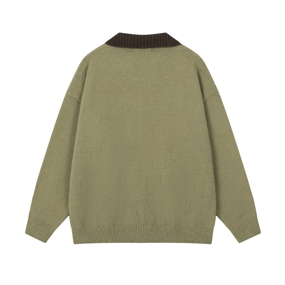Puppy cartoon contrasting collar sweater — image 3