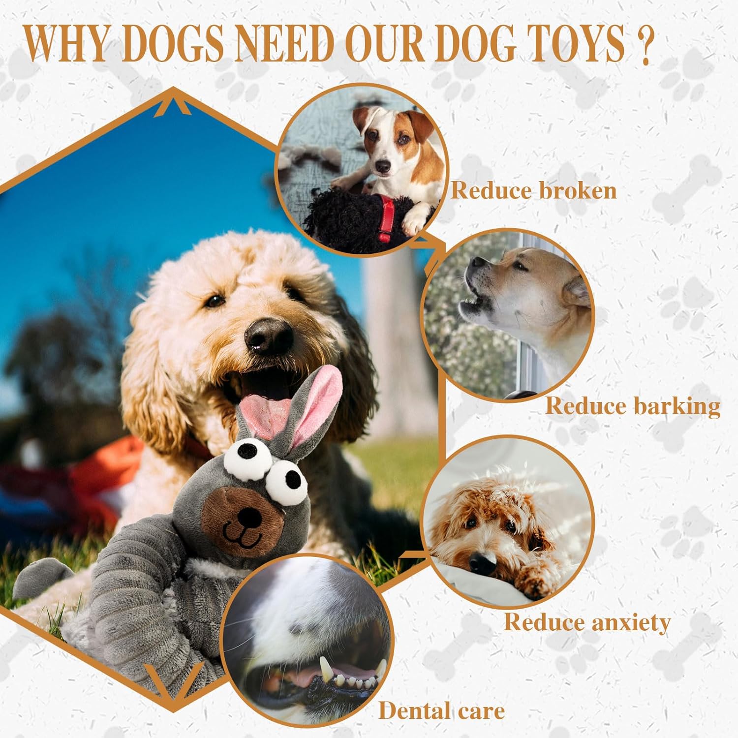 Juguetes de Perro con Sonido Plush para Cachorros Juguetes de Peluche y Crinkle para Perros Pequeños Medianos Grandes — imagen 7
