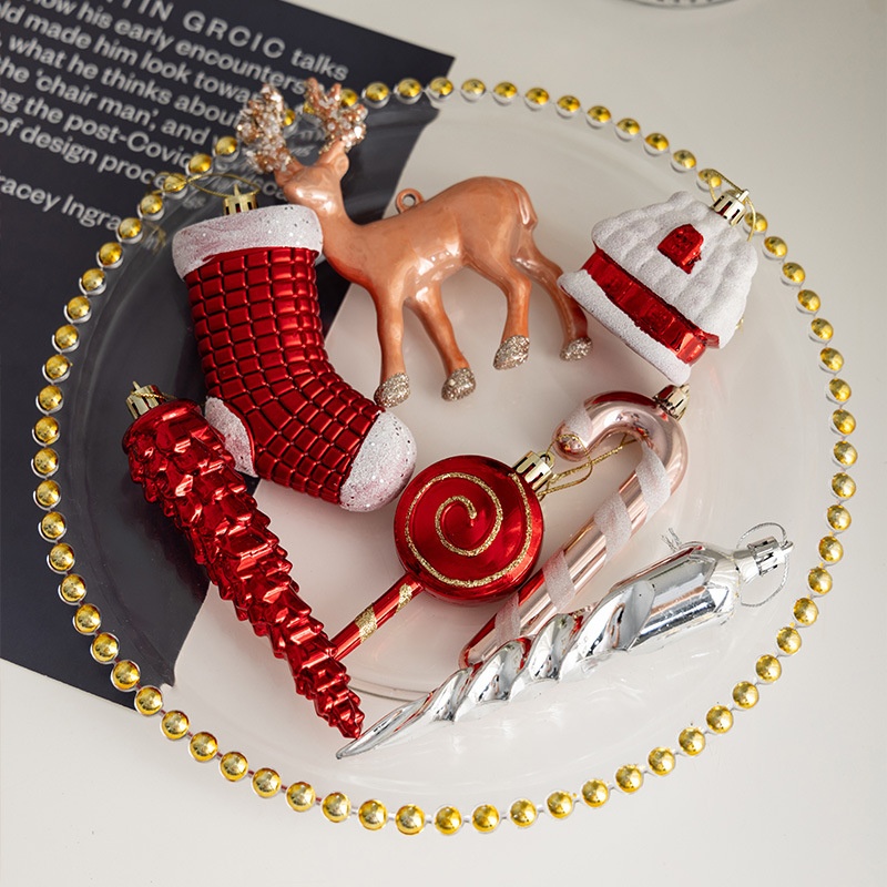 Christmas Decoration Reindeer Hanging Ornament Candy Cane Ice Stick Creative Christmas Hanging Decor for Wardrobe Scene Decoration Gift — image 2