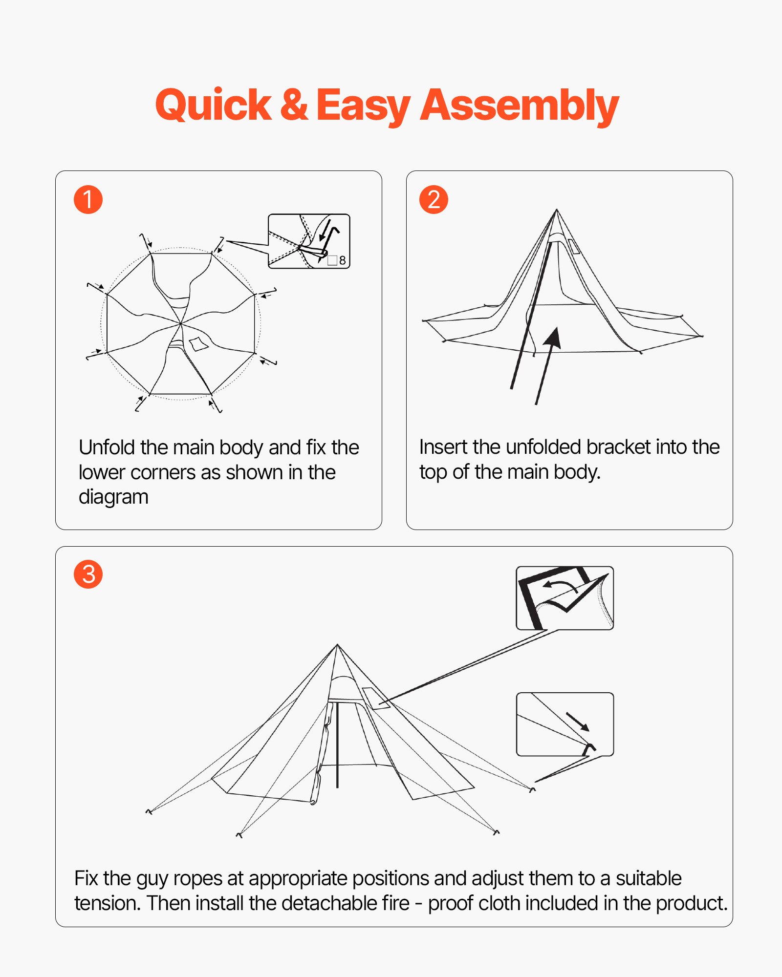 Tenda Caliente para 2 Personas: Tipi Portátil con Asa de Estufa para Invierno, Tendas Acogedoras Impermeables Ligeros para Caminata Pesca Aventura — imagen 2