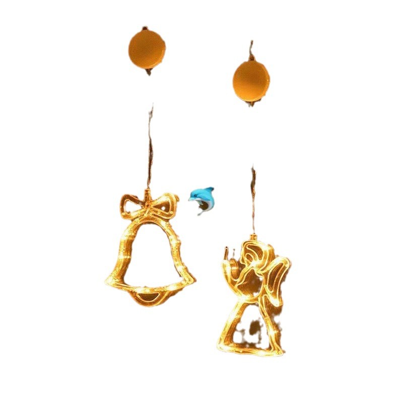 Christmas Decoration Scene Tree Setup Suction Cup Lights Mini Ornaments Holiday Decor Reindeer Small Props Hanging Decor — image 5