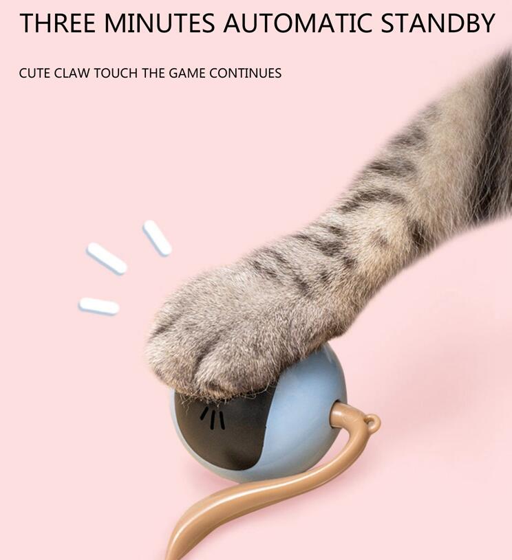 Fofos Two Lucky Raccoon Magic Ball Cat Toy Electric Intelligent Automatic Funny Cat Ball Relieve Boredom And Bite Led Light — image 4