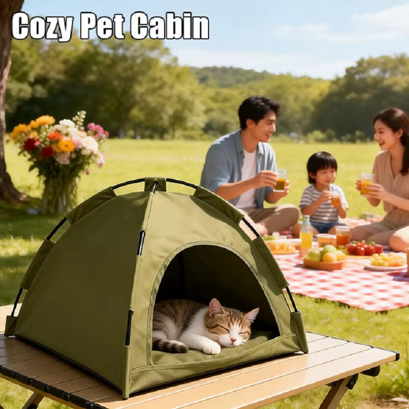 Pet Tent for Puppies and Kittens, Indoor Outdoor Camping, Picnic, Grass Outing, Cozy Cabin, Lightweight Portable — image 4