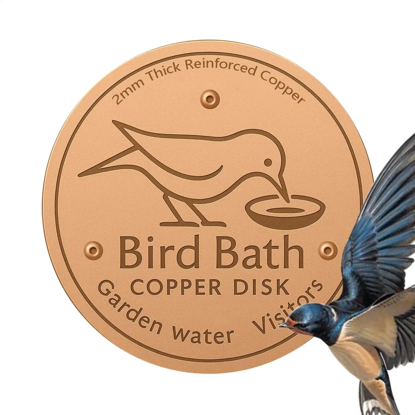 Bird Bath Copper Disk bird bath purification tray Metal Cleaner Disks Feeder Accessories For Water Bowl