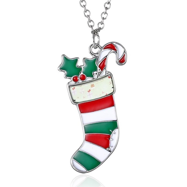 Collar de Navidad Rinhoo con Enamel y Diseño de Ositos, Ciervos y Árboles de Navidad Pendiente de Cuello Regalo de Año Nuevo — imagen 10