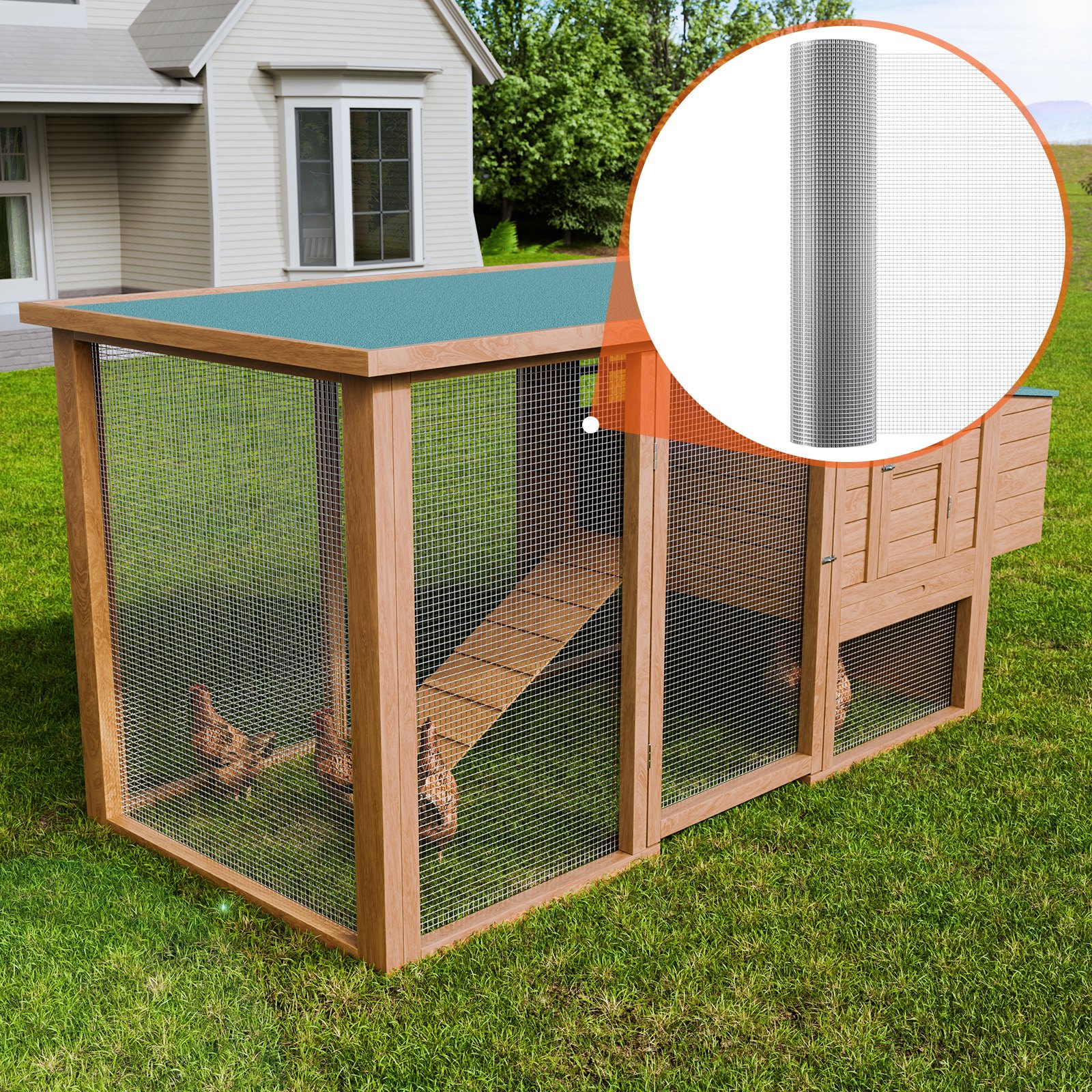 Hardware Cloth, 1'2 Inch 48in X 100 Ft 19 Gauge, Hot Dipped Galvanized Wire Mesh Roll, Chicken Wire Fencing, Wire Mesh For Rabbit Cages, Garden, Small Rodents — imagen 6