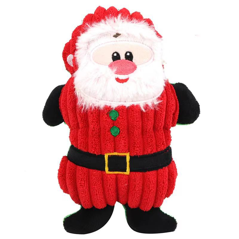Christmas Santa Claus Pet Dog Toys Chew Squeaker Pet Plush Toys For Dogs Cute Biting Rope Sound Toys — image 13