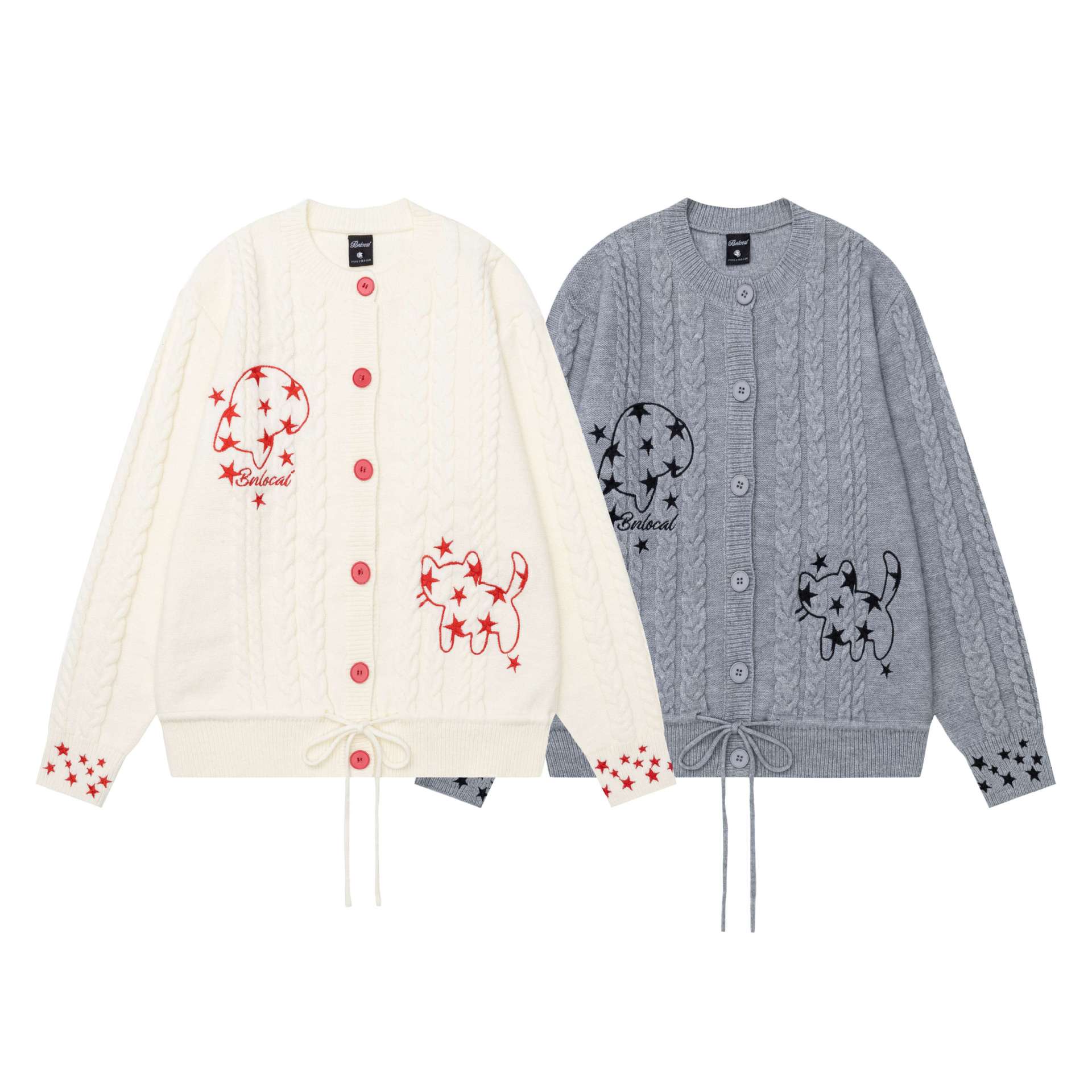 Cat mushroom embroidered loose sweater — image 6