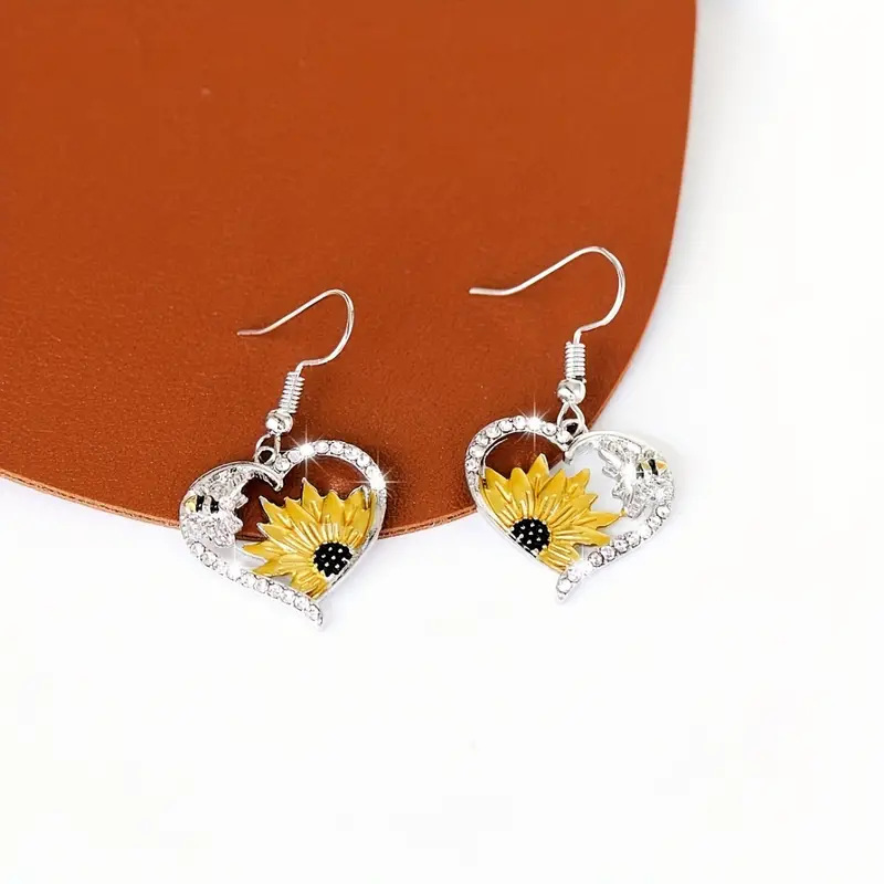 Auriculares de Orejas con Flor de Girasol y Corazón — imagen 2
