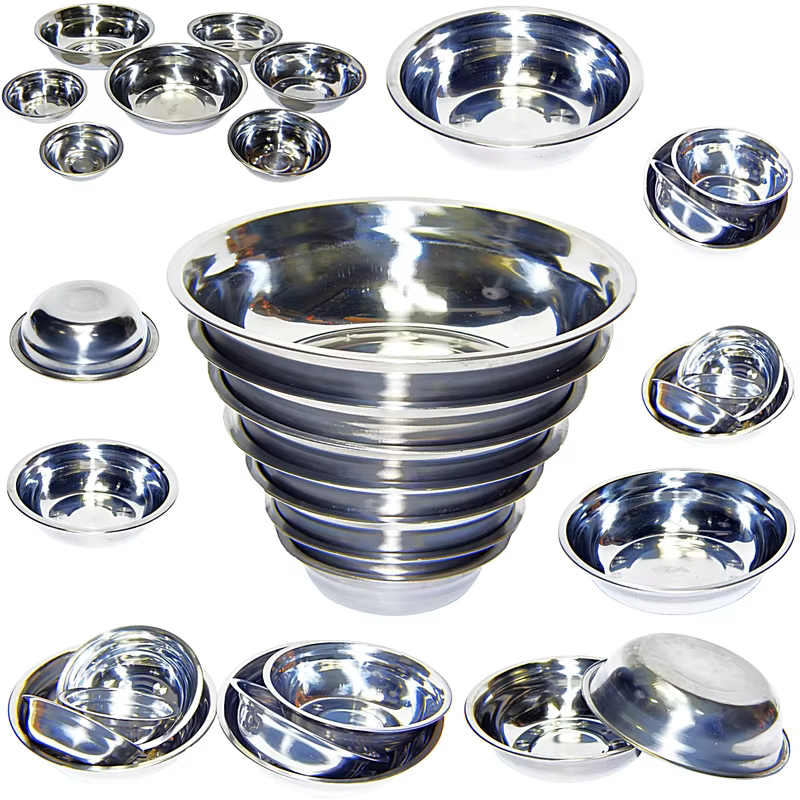 Set of 2 Dog Cat Pet Bowl Dish Metal STAINLESS STEEL New L XL XXL M S XS XXS — image 3