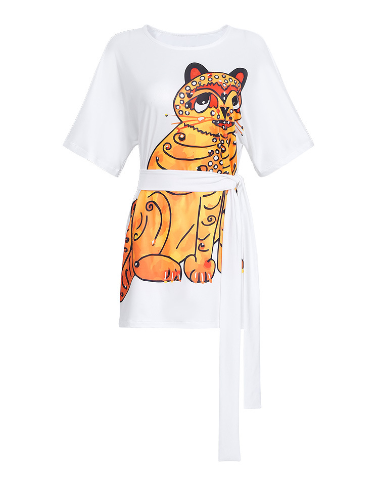 Ropa de los 80 para Mujer Agnesa, Camiseta de Gato para Fiesta de Halloween con Cinturón, Vestido Retro Disco — imagen 5