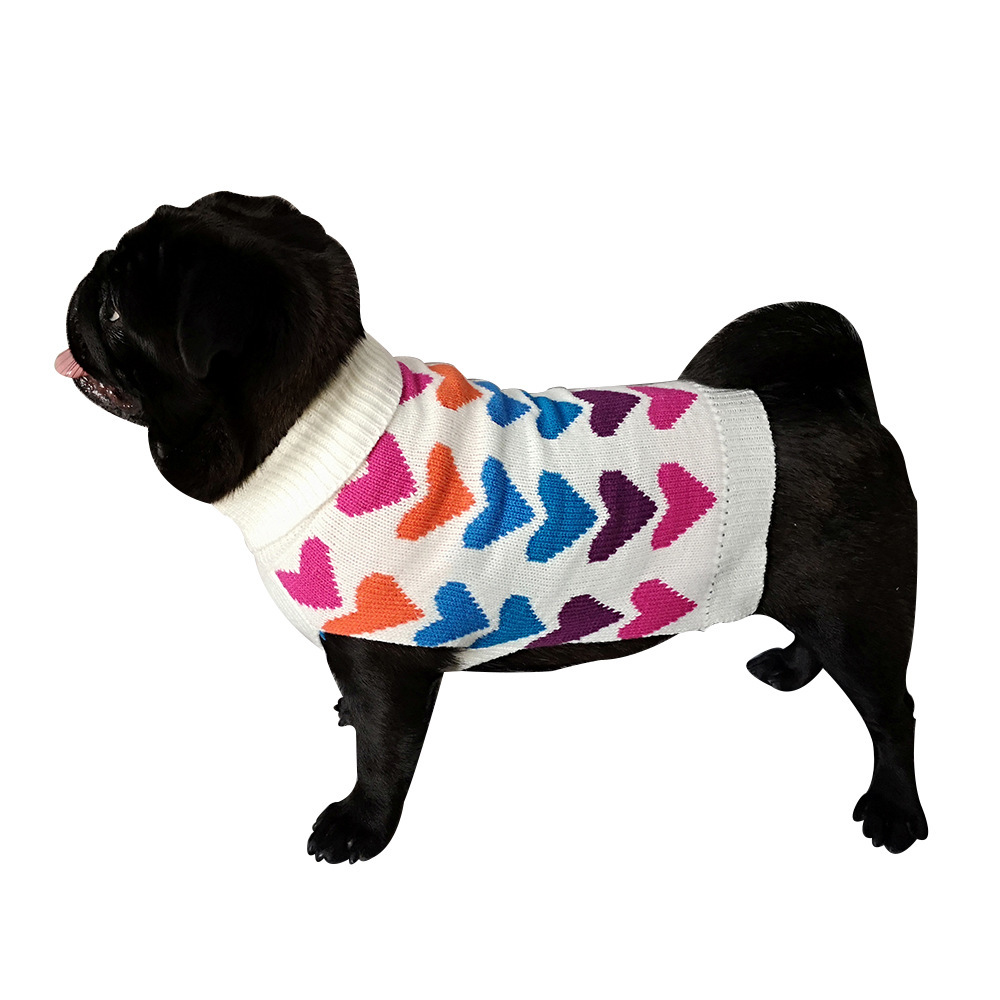 Ropa de Mascotas Clásica con Manga Lapel y Diseño Cómico de Corazones para Perros - Suéter de Invención Primavera y Otoño — imagen 2
