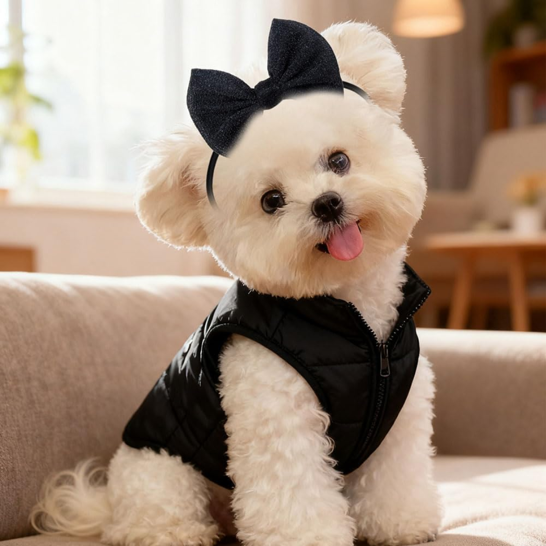 4 Piezas de Diadema con Moño para Perros Pequeños y Medianos, Ajustable, Accesorios de Peluquería para Mascotas, Cachorros y Gatos — imagen 5