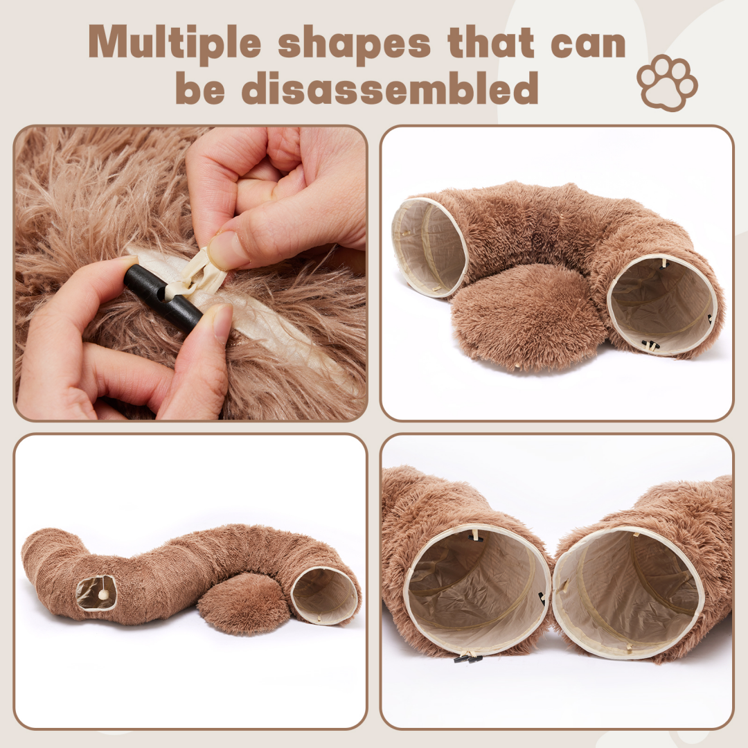 Túnel para Gatos con Caja de Descanso, Túnel en forma de Donut con Escondite Plush para Gatos y Kitten — imagen 11