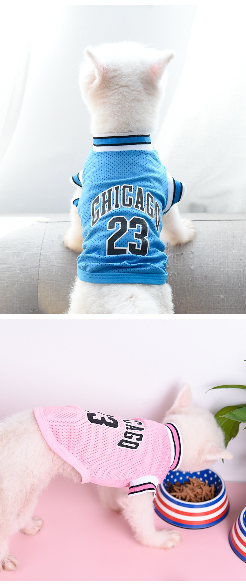 Ropa de Mascotas para Baloncesto Vestido Grande Malla Verano Ropa para Perros — imagen 13