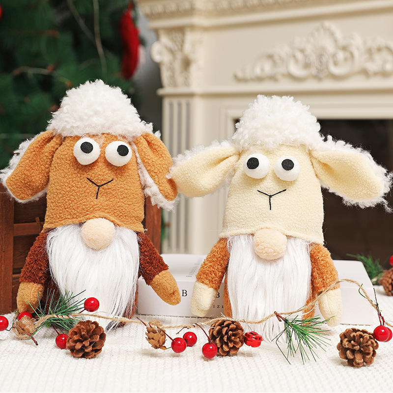 New Christmas decorations double-headed plush deer Rudolph doll ornaments window decoration ornaments — image 4