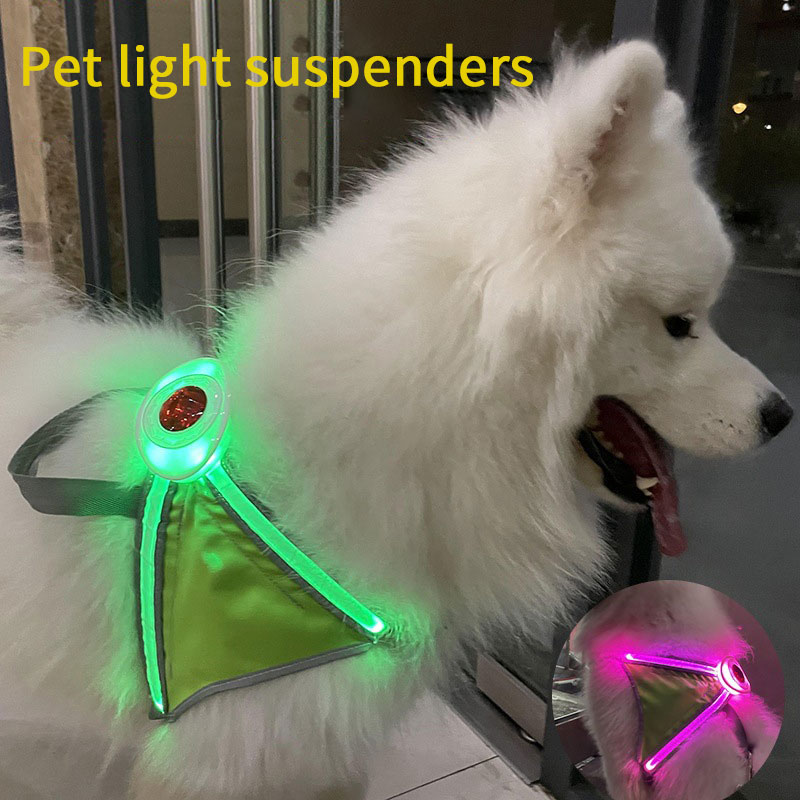 LED Pet Light-Emitting Sling Detachable Dog Reflective Sling Anti-Breakaway Cat Sling USB Charging Models — image 6