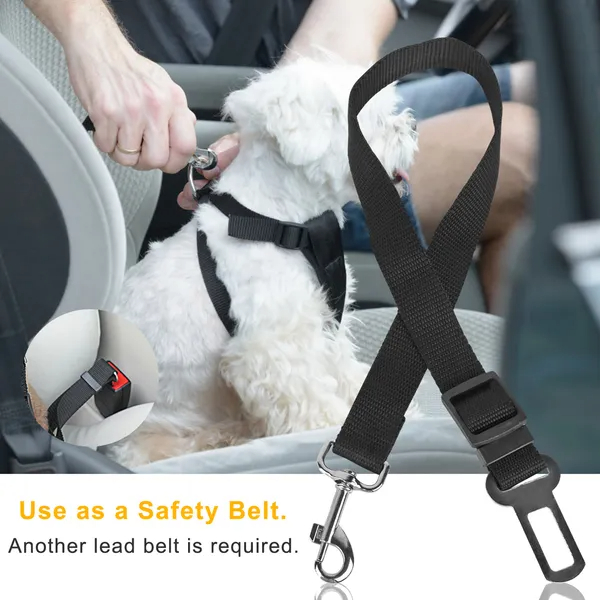 2Pcs Pet Dog Seat Belt Leash Adjustable Pet Dog Cat Safety Leads Harness — image 2