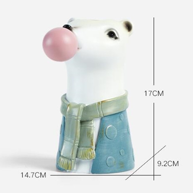 Resin Cartoon Animal Head Vase Succulents Flower vase — image 7