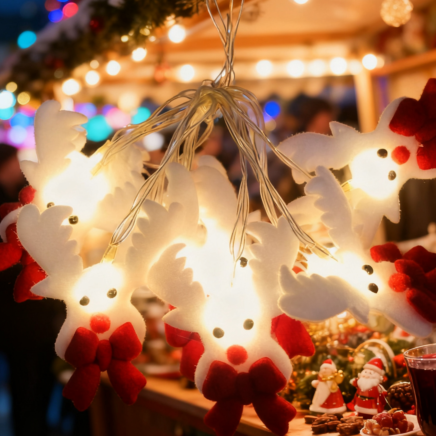 Non woven deer Christmas light LED string — image 3