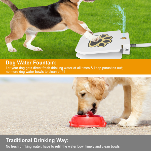 Dog Water Fountain Outdoor, No Electricity Step-On Activated Pet Sprinkler, Paw-Controlled Drinking Dispenser For Large & Small Dogs, Automatic Waterer For Yard, Garden, Lawn — image 8