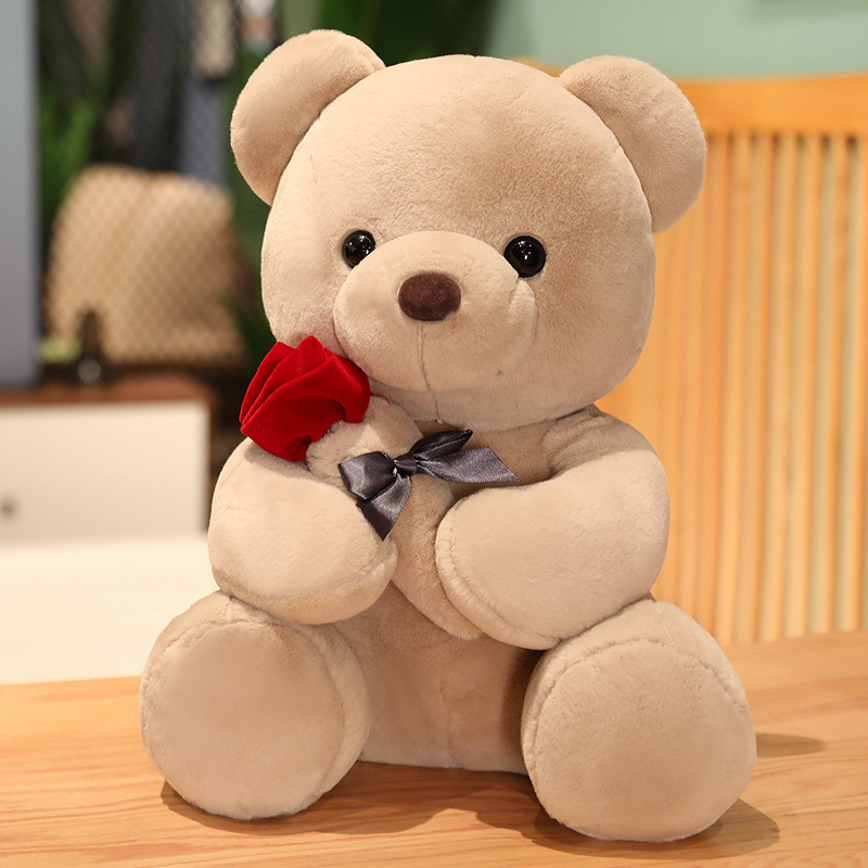 Nuevo Osito de Peluche Abrazable con Rosas 23-45cm, Almohada de Peluche Relleno, Muñeco de Animal Suave, Bonito Regalo de Cumpleaños para Novia, San Valentín — imagen 12