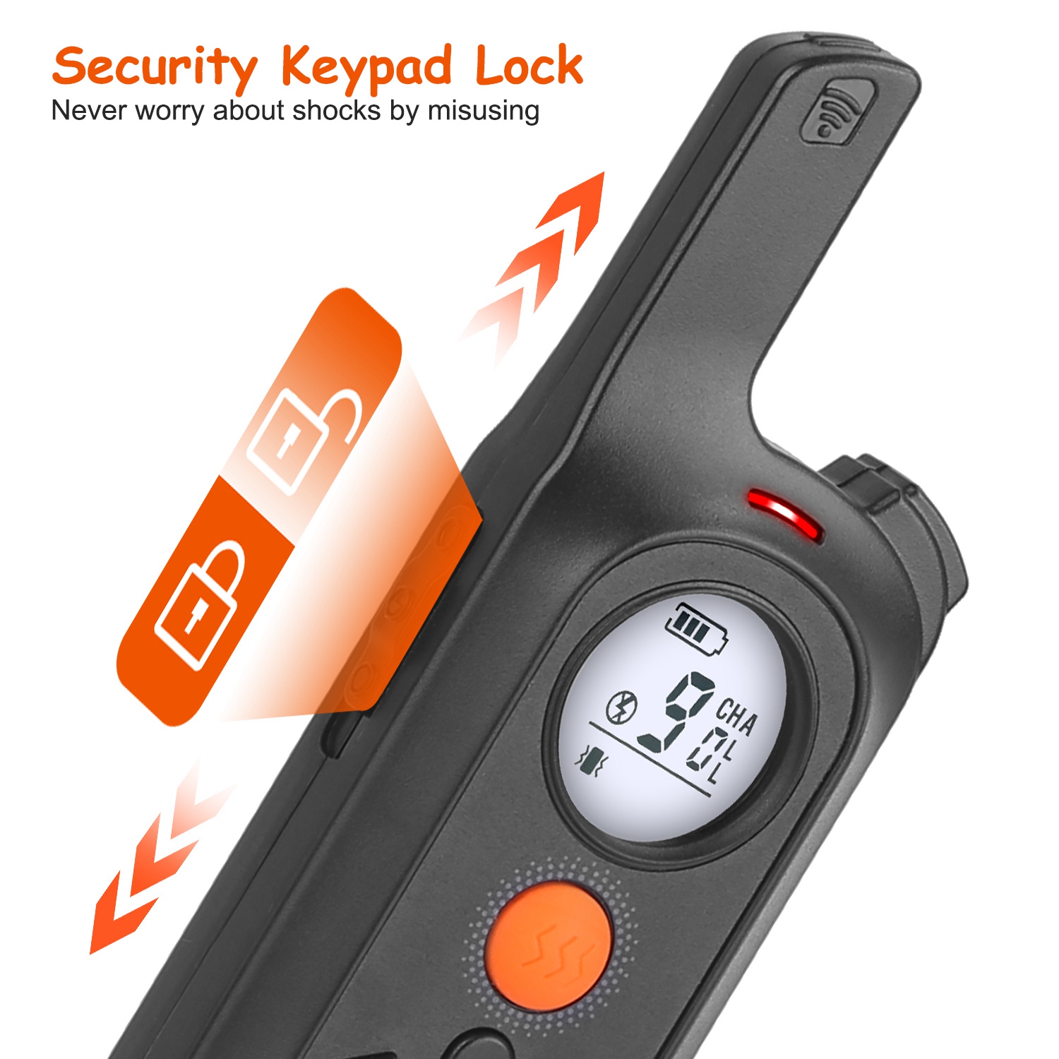 Collar de Adiestramiento para Perros IP65 Resistente al Agua con Voz, Vibración y Corrección Eléctrica - 3 Canales, Transmisor Recargable con Grabación y Bloqueo de Teclado — imagen 11