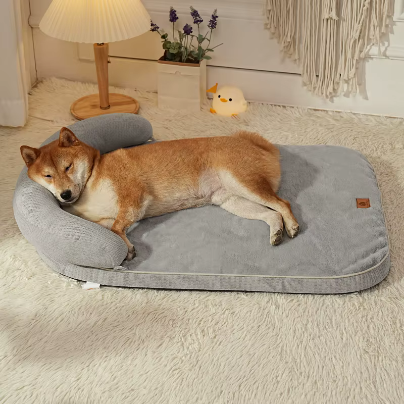 Camas para perros medianos y grandes, cama tipo sofá con almohada, cama suave con soporte de refuerzo, cama de invierno y base antideslizante — imagen 6