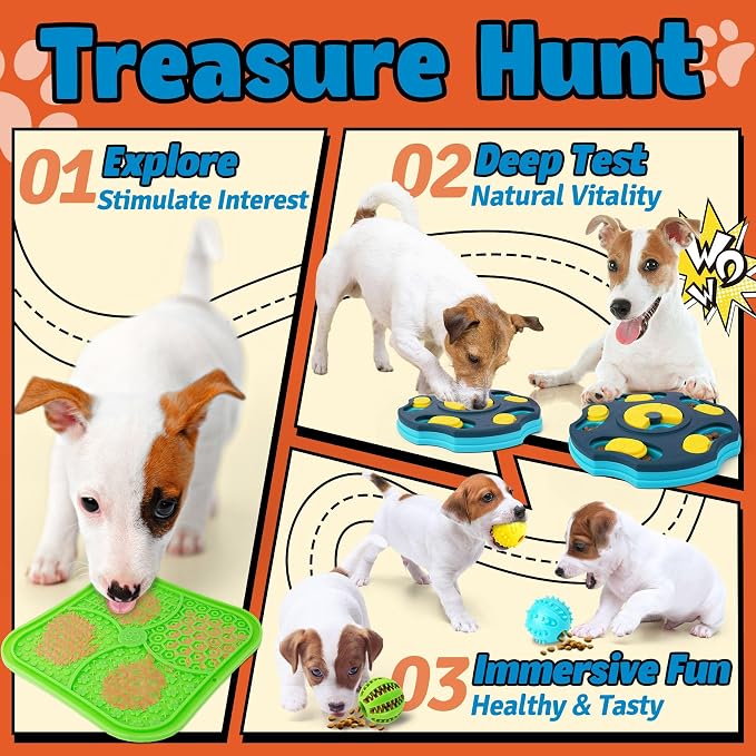 9-Pack Dog Enrichment Toy Set With Puzzle Toys And Lick Mats For Interactive Feeding And Training — image 6