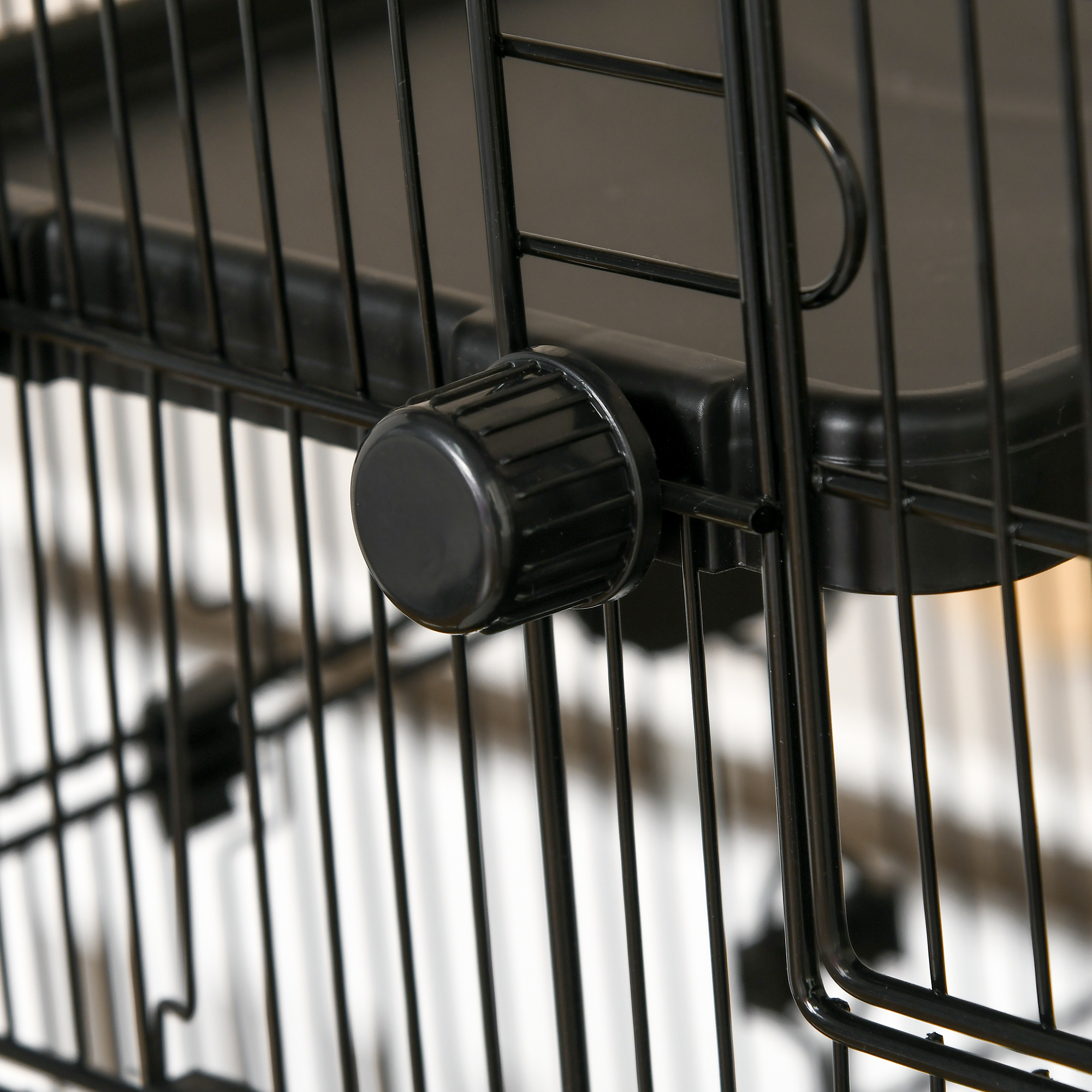 Caja de 6 niveles para conejos y pequeños animales con plataforma rodante, negro — imagen 2