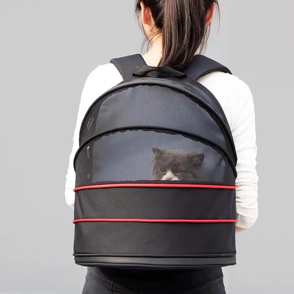 Cat Bag Expandable Out Portable School Bag Cat Cage Shoulder Backpack Pet Bag Summer Breathable Cat Out Backpack — image 5
