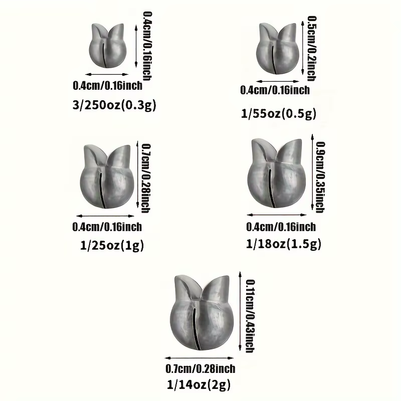 60/120pcs Fishing Weights Kit, Premium Split Shot Sinkers with 5 Versatile Sizes, Round Removable Design, Perfect for Freshwater — imagen 4
