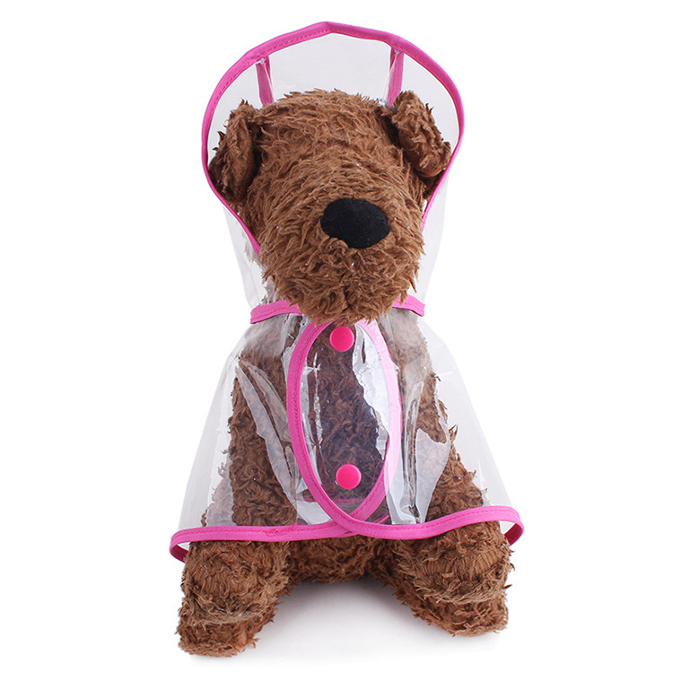 Pet Supplies Dog Raincoat Teddy Small And Medium-Sized Dogs New Transparent Plastic Fashion Poncho Pet Raincoat — image 3