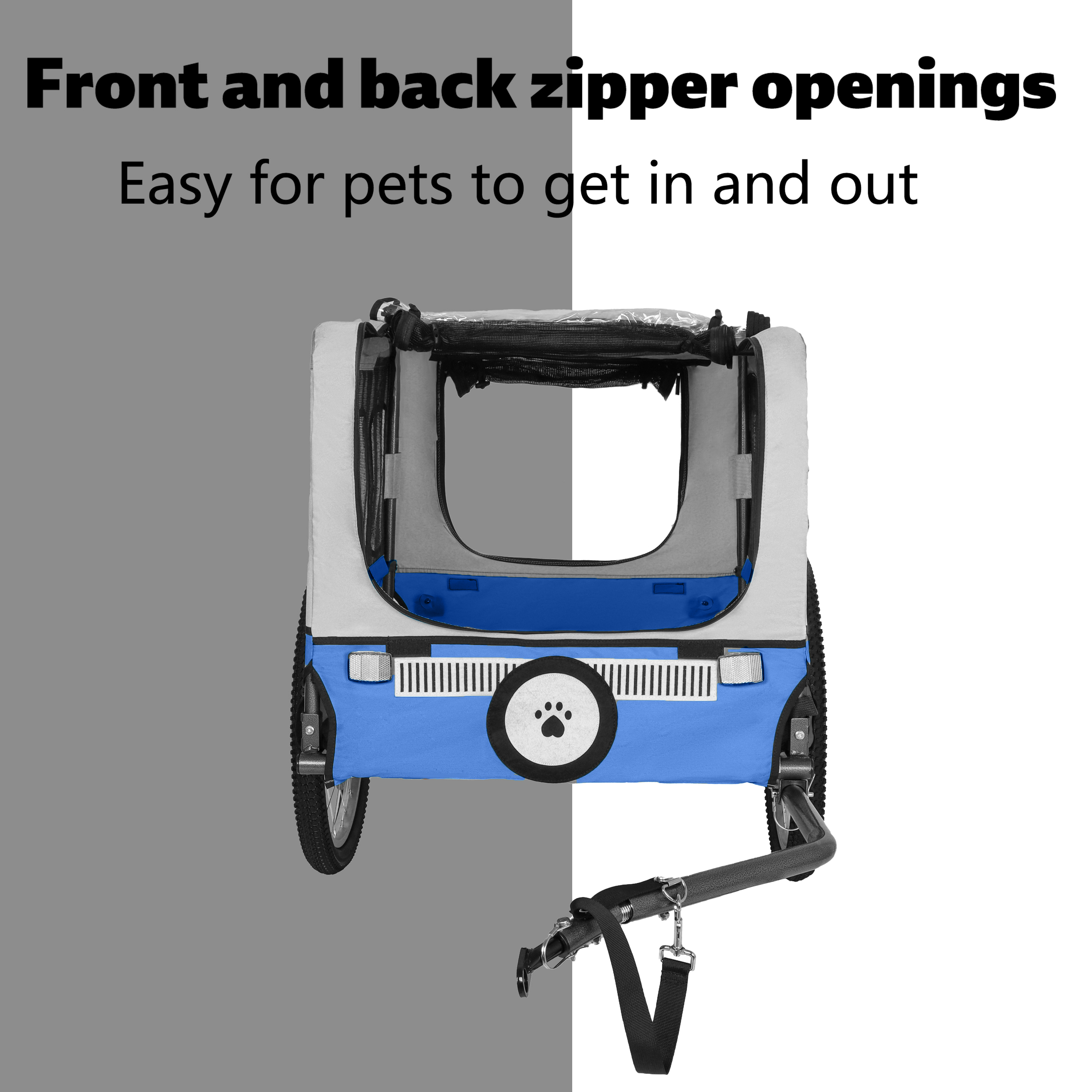 Remolque de Bicicleta Plegable Grande para Perros - Llantas de 20×2 1/8 Pulgadas, Estructura de Acero Resista, Diseño Espacioso, Ciclismo y Aventuras en Terrenos Varios — imagen 11